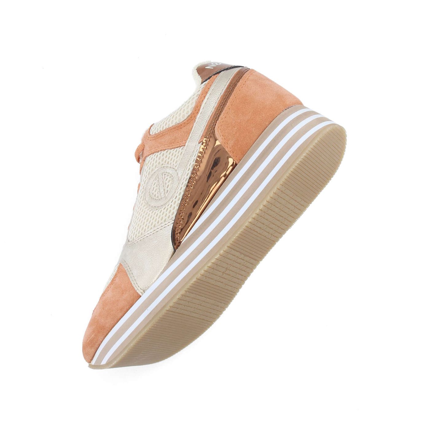 PARKO JOGGER W - MESH/SDE/NACRE - OFF WHITE/LIGHT BROWN/GOLD